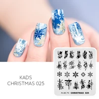KADS Christmas 025 Nail Stamping Plates Nail Stamp Template Snowflake Xmas Snow Design Manicure Nail Art Tool Nails Design 2021 1