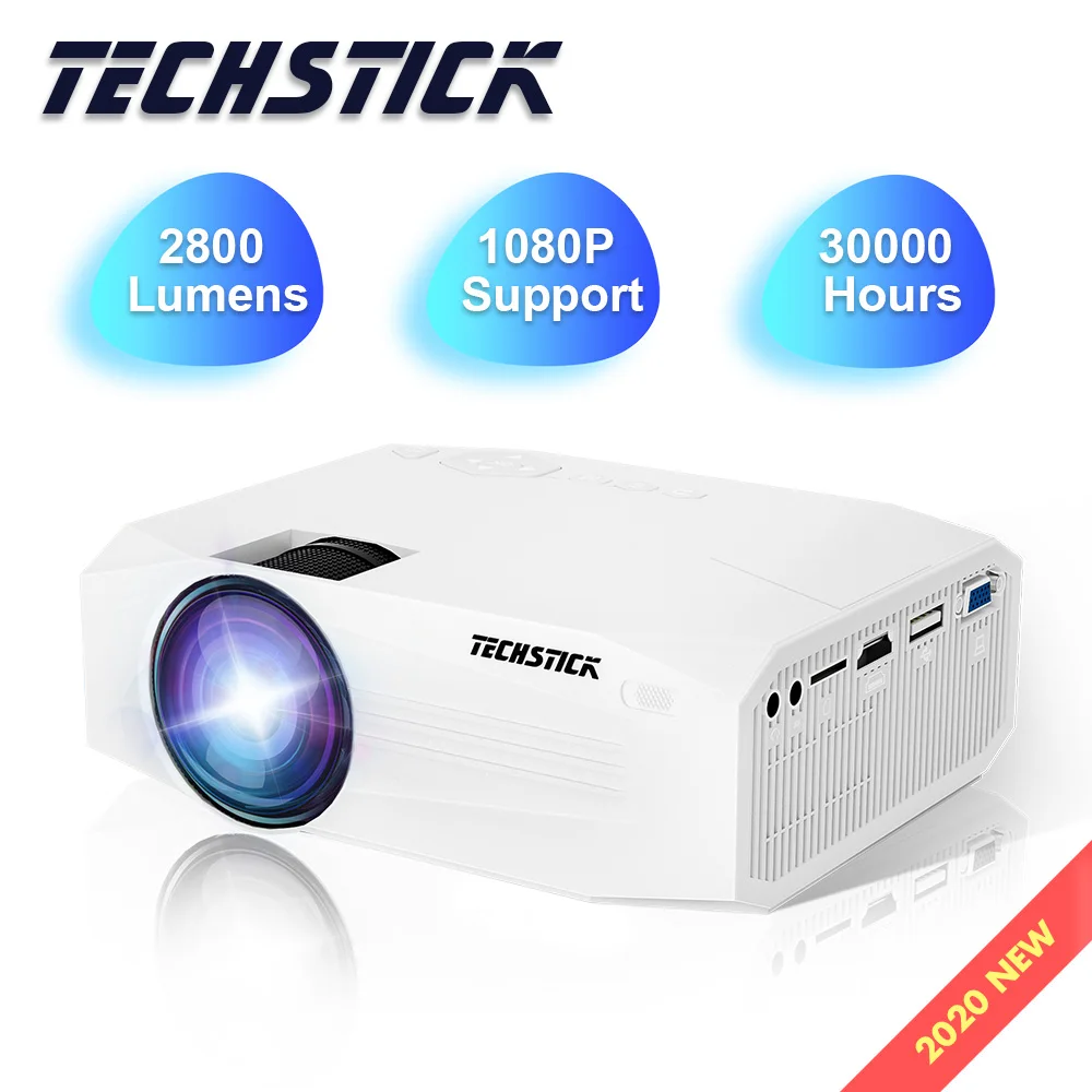 Мини проектор Techstick SF100 2800 лм поддержка Full HD 1080P HDMI USB| |