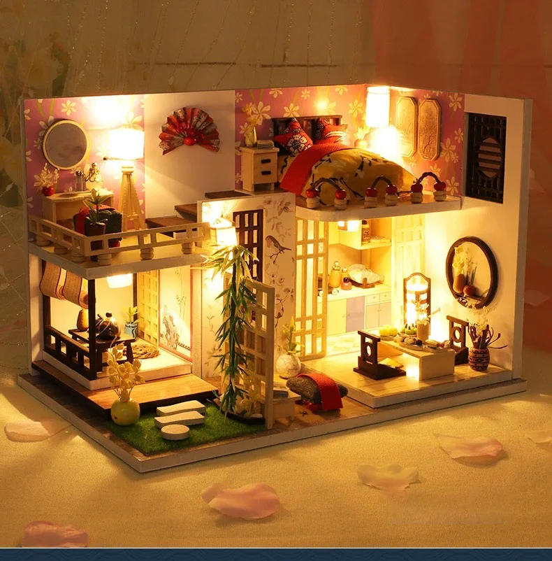 bonecas com arquitetura chinesa, miniaturas com móveis