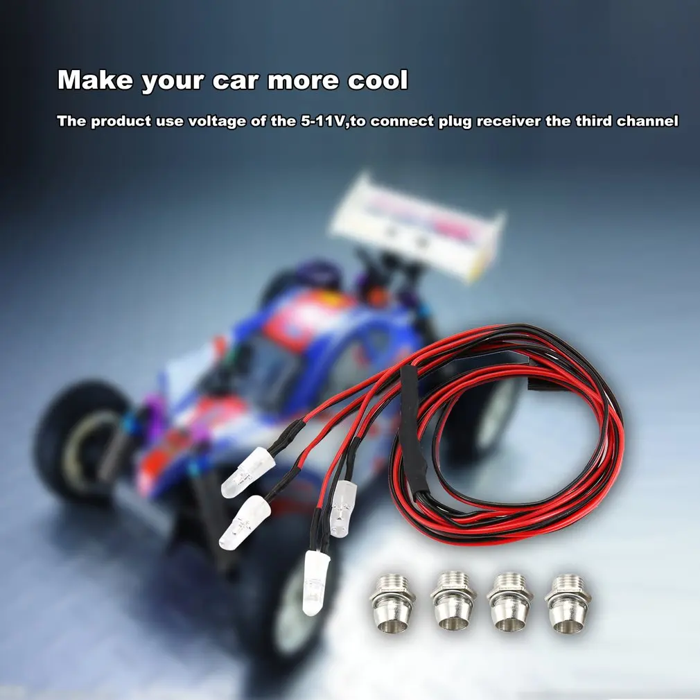4LED Фара 5 мм белый свет RC Автозапчасти для Traxxas HSP HPI REDCAT осевые SCX10 дистанционные контрольные принадлежности