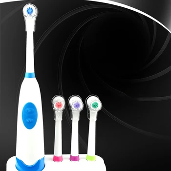 

Rotation Battery Electric Toothbrush 4 Pcs Replacement Soft Brush Head Rotating Teeth Electric Brush For Family Oral Hygiene New