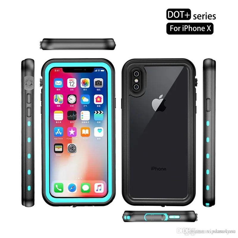 teal 50 шт. водонепроницаемый чехол для iphone 6, 6s, 7, 8 X, XS, Max, чехол в горошек для подводного плавания, для iphone 11 Pro, Max, чехол для телефона, DHL - Цвет: teal