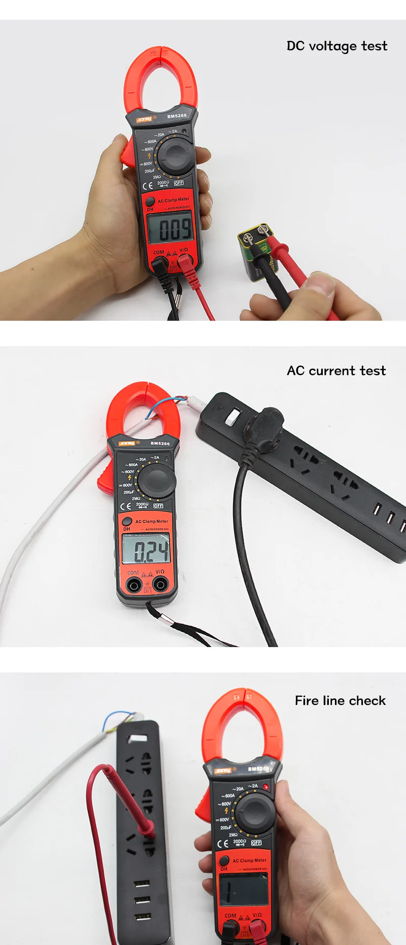 capacitância fase diodo megger amperímetro tester