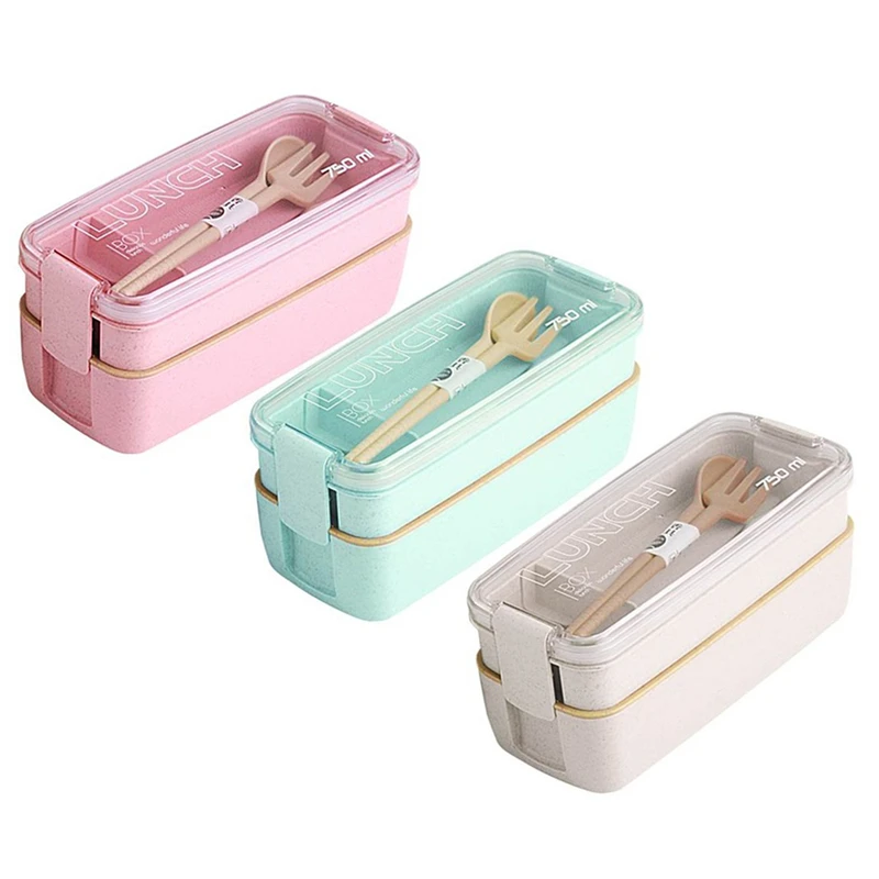 MO-OD Портативный Bento Box Япония Ланч-бокс для микроволновки пшеничной соломы столовая посуда контейнер для хранения еды Детский Школьный для детей офис