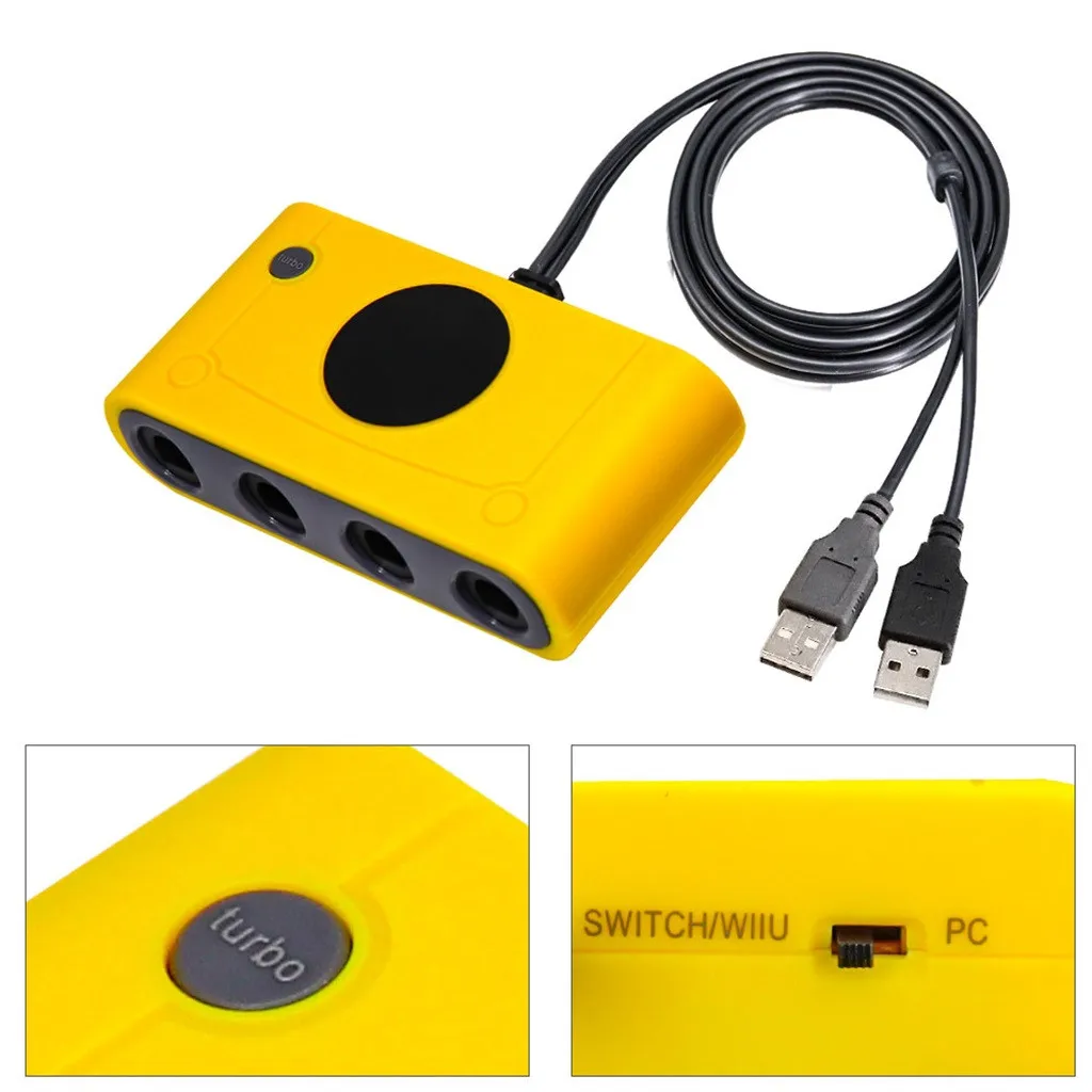 Для Nintendo Switch/wii U/PC 3in1 4 Порты и разъёмы USB для Gamecub NGC контроллер адаптер# D2