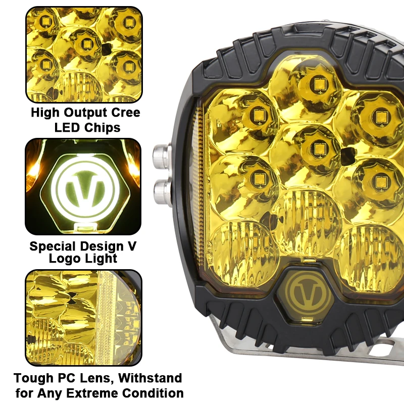 Точечный светильник s 2 шт. 5 дюймов 45 Вт внедорожный светодиодный рабочий светильник желтый водительский противотуманный светильник s для Jeep ATV SUV трактор грузовики