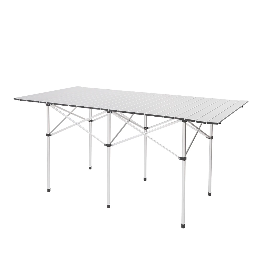 

Folding Aluminum Camping Table, Roll-Top Lightweight Craft Table with Carrying Bag,Easy Setup for Outdoor, Picnic, Party Camping