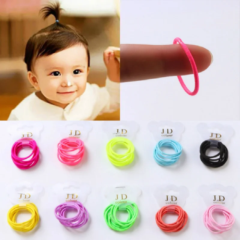 buy 2pcs get extra 20% OFF Small Elastic Hair Bands Scrunchies for Kid Girl Hair Accessories Thin Hair Candy Colors Diameter 3cm