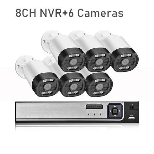 small surveillance cameras Gadinan 5MP Video Surveillance Camera 8CH POE NVR AI Alert Face Detect Bullet Two Way Audio Recorder Color Night Security System front door security camera Surveillance Items