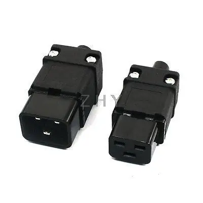 Пара AC 250V 16A Пластик IEC320 C19 C20 разъем шнура питания адаптер