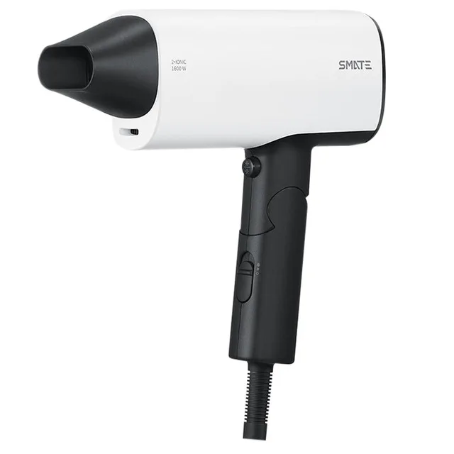 white Xiaomi SMATE фен для волос 1600 Вт Высокая мощность складной отрицательный ион холодный горячий Фен парикмахерские инструменты 220 В для дома путешествия - Цвет: white