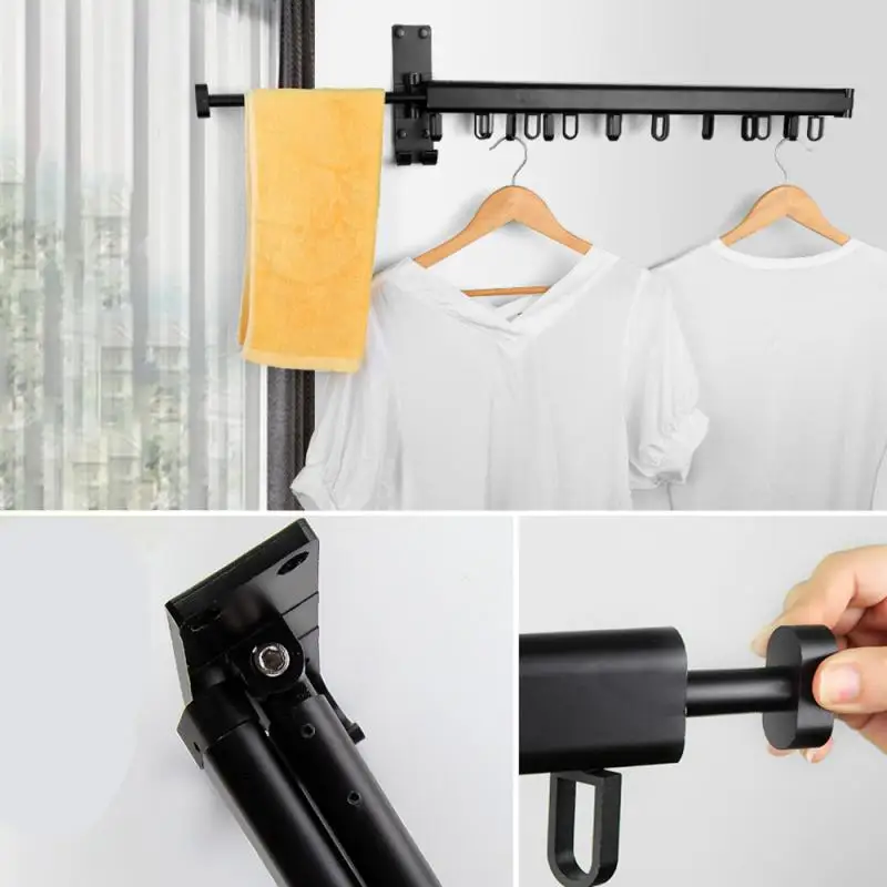 Barra de aire telescópica para colgar ropa en el balcón, accesorio plegable para  colgar en la pared, ventana Invisible para interiores, secado de ropa  Simple, para exteriores - AliExpress