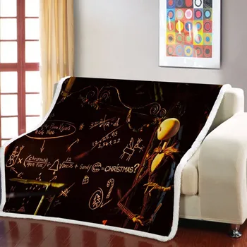 

New Christmas Fright Night Blanket Wool Blanket Cartoon Children Plus Fleece Printed Blanket Adult Children's Bed Blanket