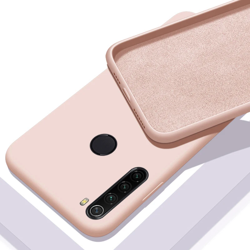 Жидкий силиконовый чехол для Xiaomi mi Note 10 CC9 Pro mi 8 9 SE Lite A3 9T CC9e Red mi Note 8T 7 8 K20 Pro 8A 7A Мягкая обложка - Цвет: Pink