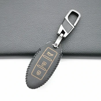 

Hand sewing car 100% leather key case key for Nissan Qashqai Juke Skyline Alissa X-trail Smart 3 Buttons Car wallet
