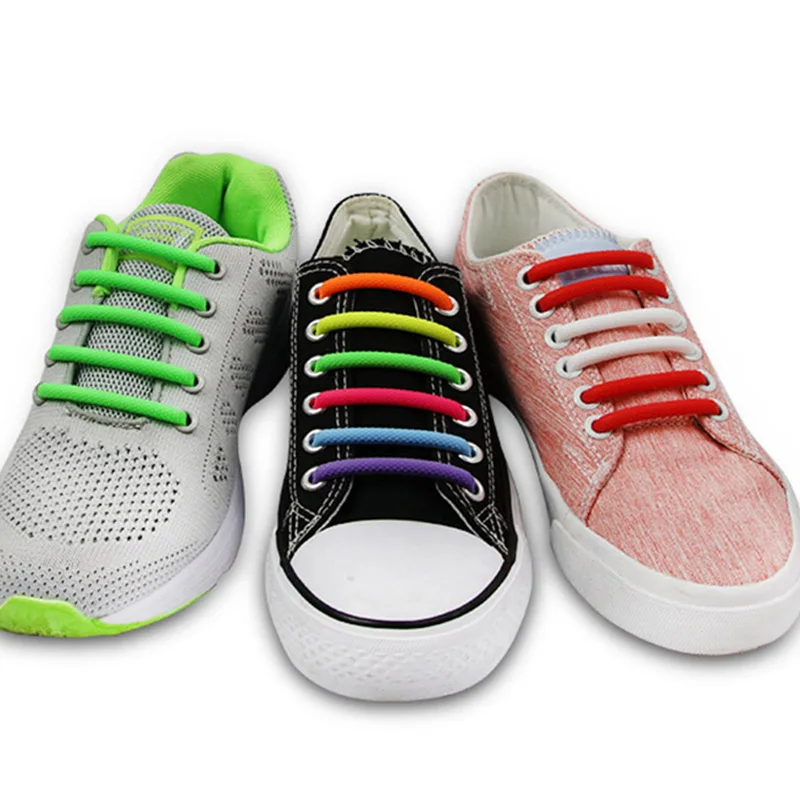 Шнурки трехмерные полукруглые креативные силиконовые эластичные без застежки для взрослых детские шнурки с круглым носком и пряжкой