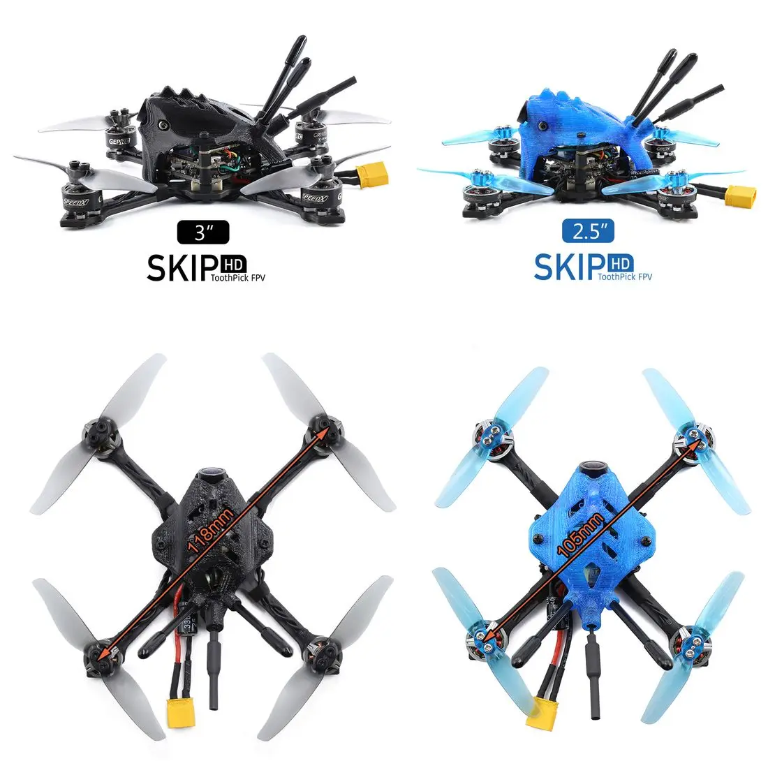

Geprc SKIP HD 3 118mm Wheelbase 3-4S 3 Inch Toothpick FPV Racing Drone PNP BNF w/RunCam Split 3 Nano 1080P Camera 5.8g 200mW VTX