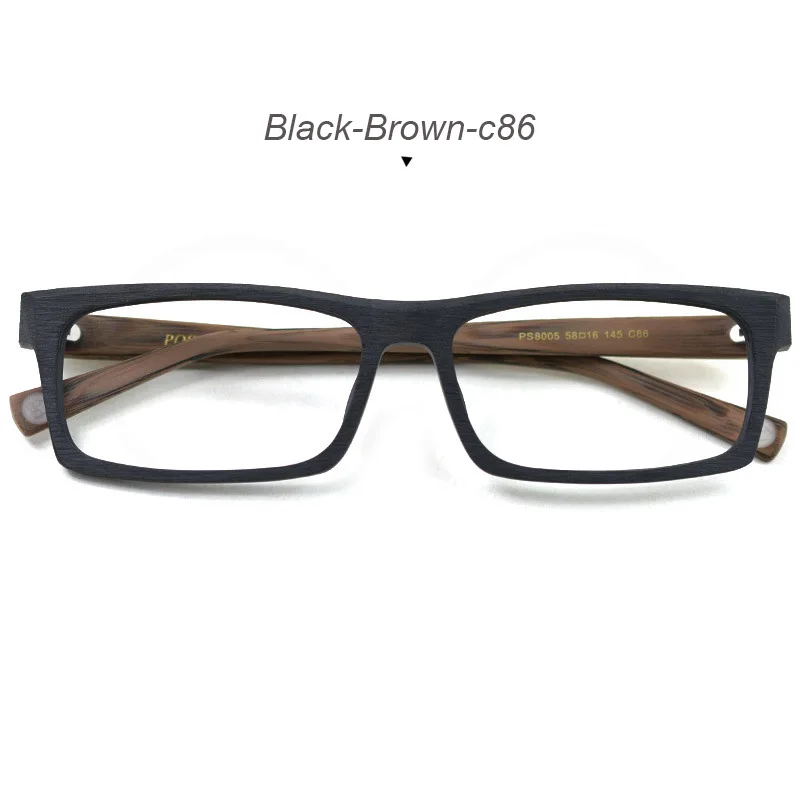 Black Brown-C86 HDCRAFTER, очки, оправа, дерево, оптические, по рецепту, Мужские квадратные очки, очки, оправа для очков, Gafas Oculos - Цвет оправы: Black Brown-C86