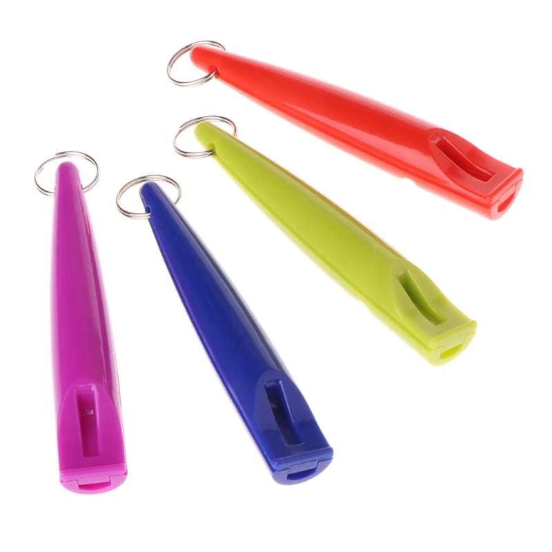 4pcs Pet Training Whistle Dogs Puppy Sound Portable Flute Plastic Random Color