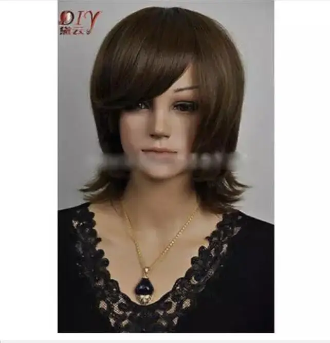 Zhaoxia++ 078327@ Q8++ Прибытие в США Стильные темно-коричневые женские прямые синтетические вечерние волосы Косплей Полный короткий парик
