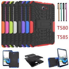 Для samsung GALAXY Tab A A6 10,1 чехол T580 T585 T580N T585N 10,1 дюймов чехол для планшета Силиконовый ТПУ+ PC противоударный чехол с подставкой+ ручка