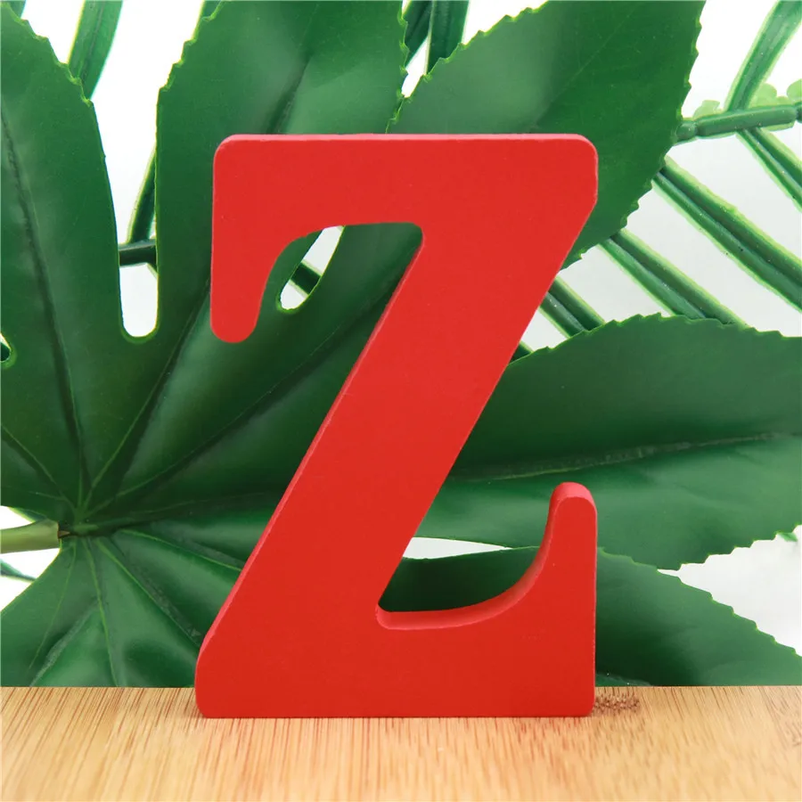 Z 1 шт., 10 см, для дня рождения, свадьбы, домашнего декора, деревянные буквы, алфавит, красное имя, дизайн, художественное ремесло, стоящее, сделай сам, надпись, 3,94 дюймов - Цвет: Z