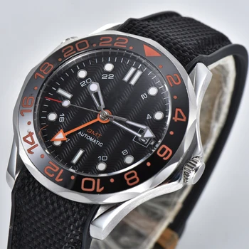 

41mm sterile black/blue dial sapphire glass GMT date Mechanical automatic mens watch