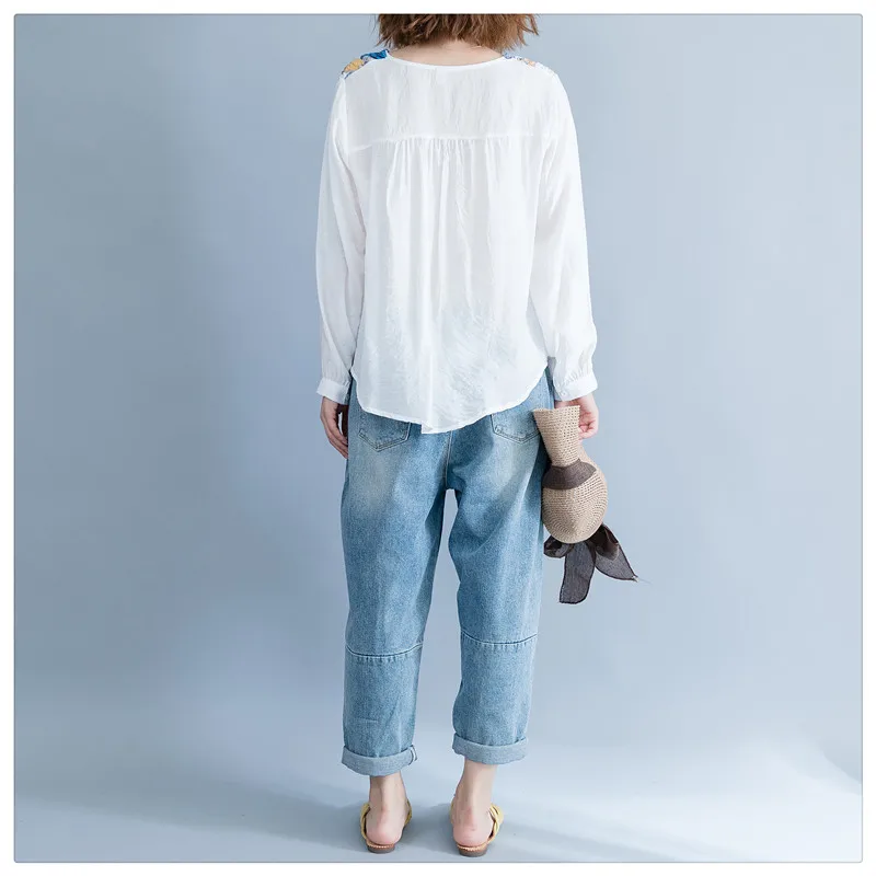 Новинка осени, Женские топы и блузки с v-образным вырезом, длинным рукавом, цветочным принтом, в Корейском стиле, повседневная женская одежда, рубашки