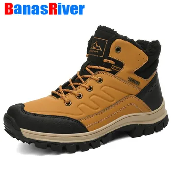 

Brand New Autumn Winter Cow Split Leather Men Boots Comfortable Motorcycle Footwear Rubber Ankle Men's Shoes Comfortable Sneaker