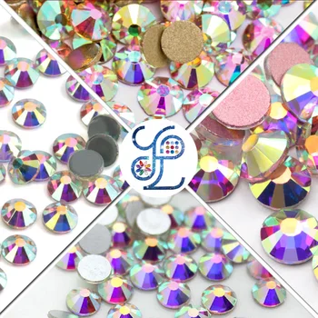 

14400pcs Top quality Clear Crystal AB with Rose Gold/Gold/Silver Bottom 3D Nail Art Decoration rhinestones Flatback Rhinestones