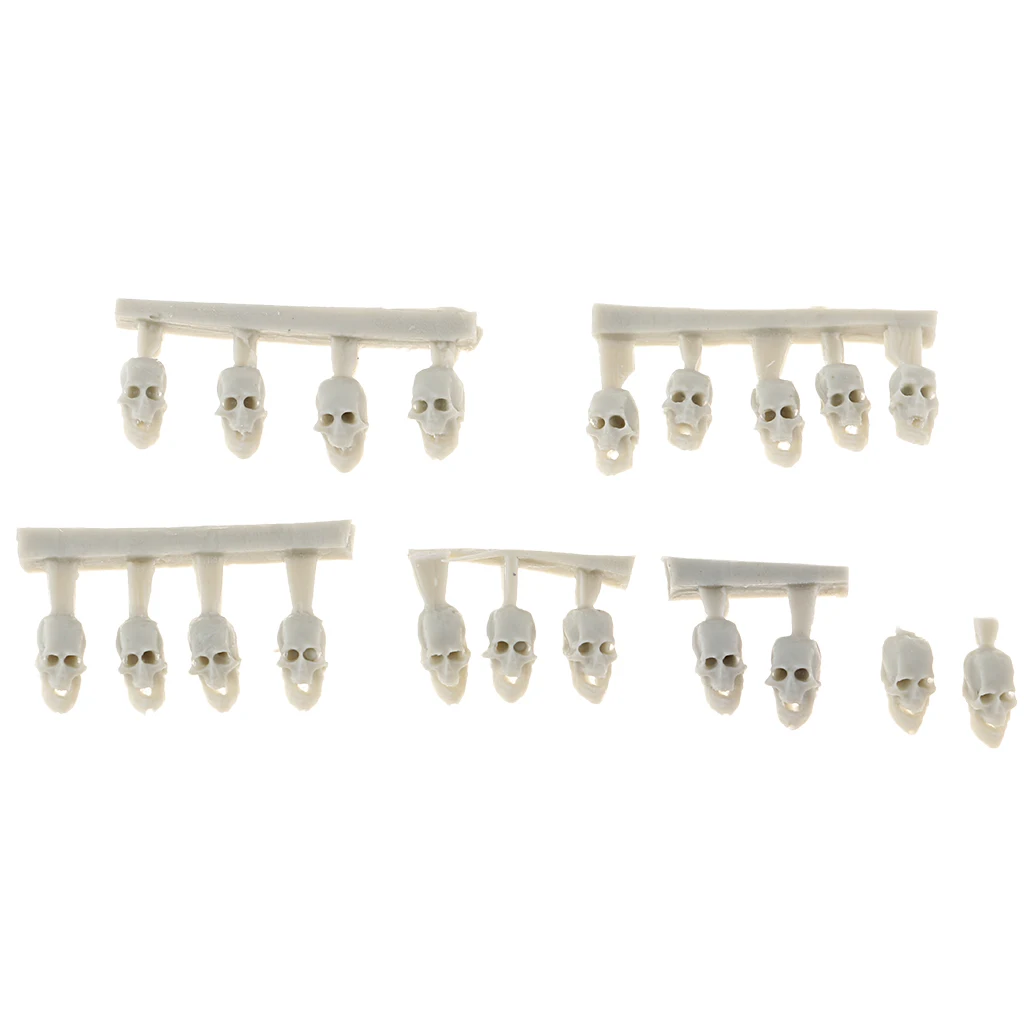 20 Pieces Resin Soldier Head Skull Model Resin Skeleton Model 3mm Miniatures Statue