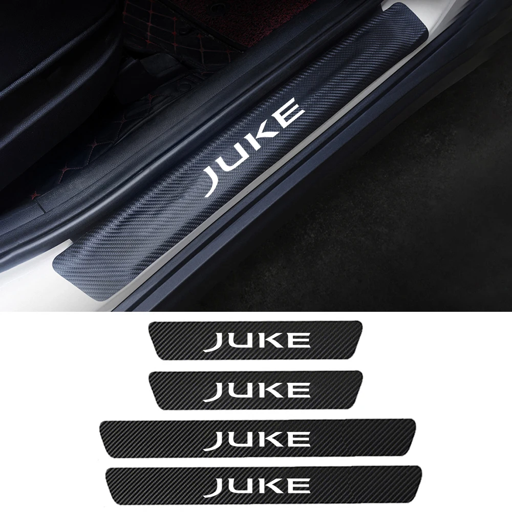 

For Nissan Juke F15 2010-2017 2018 2019 2020 4PCS Carbon Fiber Car Door Threshold Sill Protector Stickers Threshold Accessories