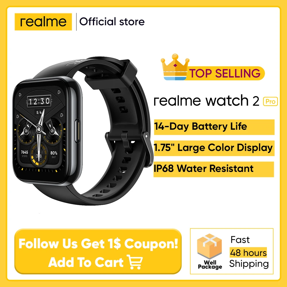 Realme Watch 2 pro Smart 1 75 &quotцветной дисплей двойной спутниковый GPS 90 спортивных режимов