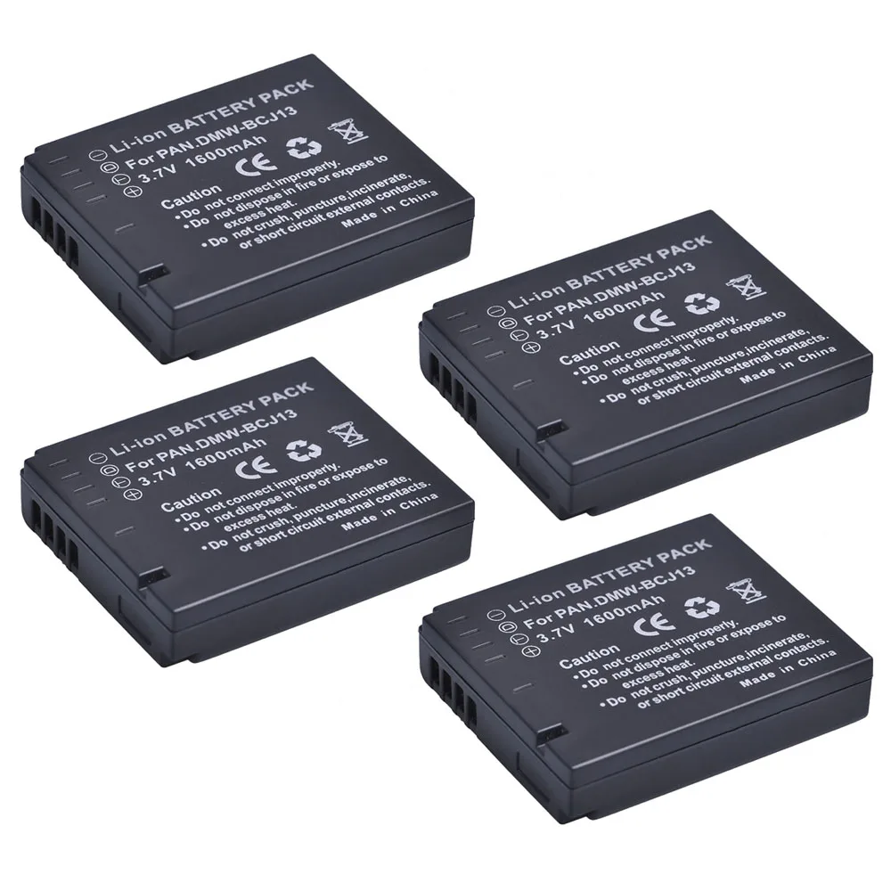 4 шт. 1600 мАч 3 7 V DMW BCJ13 ДМВ BP DC10 Камера Батарея для цифрового фотоаппарата Panasonic Lumix DMC