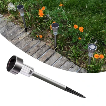 

10pcs Home Decor Walkway Solar Powered Low Power Outdoor Waterproof Stainless Steel Landscape Courtyard LED Lawn Light Patio