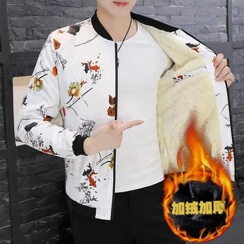 

The new men's spring 2020 plus thickening printing youth baseball brought warm jackets