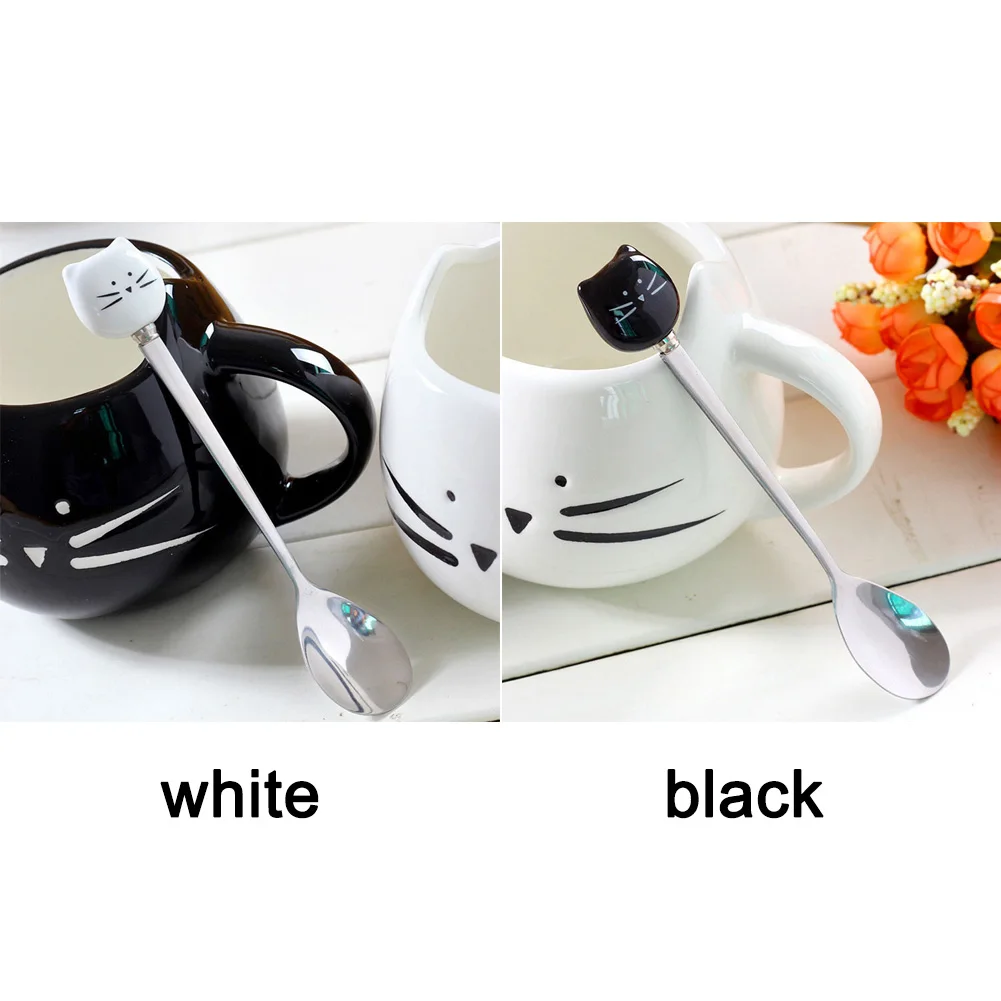 Teaspoon Coffee Cute Durable Baby Feeding Cat Ice Cream Stainless Steel