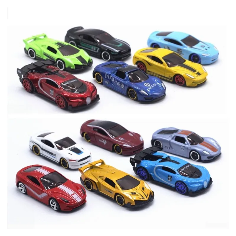 6Pcs/Set 1:64 Diecast Alloy Sports Toy Car Model Christmas Decorations Mini kids Sliding Car Set Multi-style Gift For Children