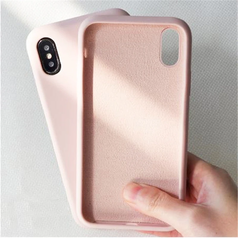 

Simple Solid Color Silicone Phone Case For iPhone 11 XS Max X XR Cute Candy Color Soft Back Cover For iPhone 6 6s 7 8 Plus Case