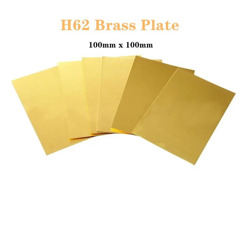 H62 Messing Quadrat Blatt Messingblech Platte Dick 0.8-4mm Flach Metall Platten 