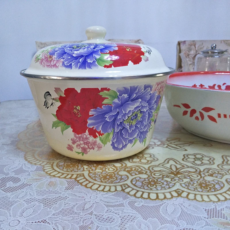Enamel tableware basin for food wash vegetable soup