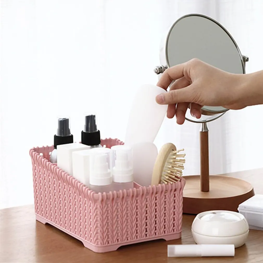 Desktop Shelves Storage Box Durable Plastic Makeup Storage Box Organizer Tissue Box Small Items Storage Case