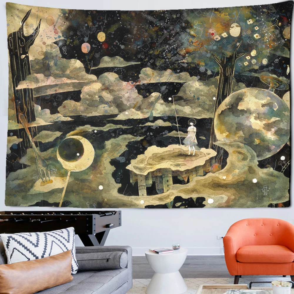 Cartoon Illustration Tapestry Wall Hanging Children's Room Dream tapestry decor anime wall decor wall flag decor