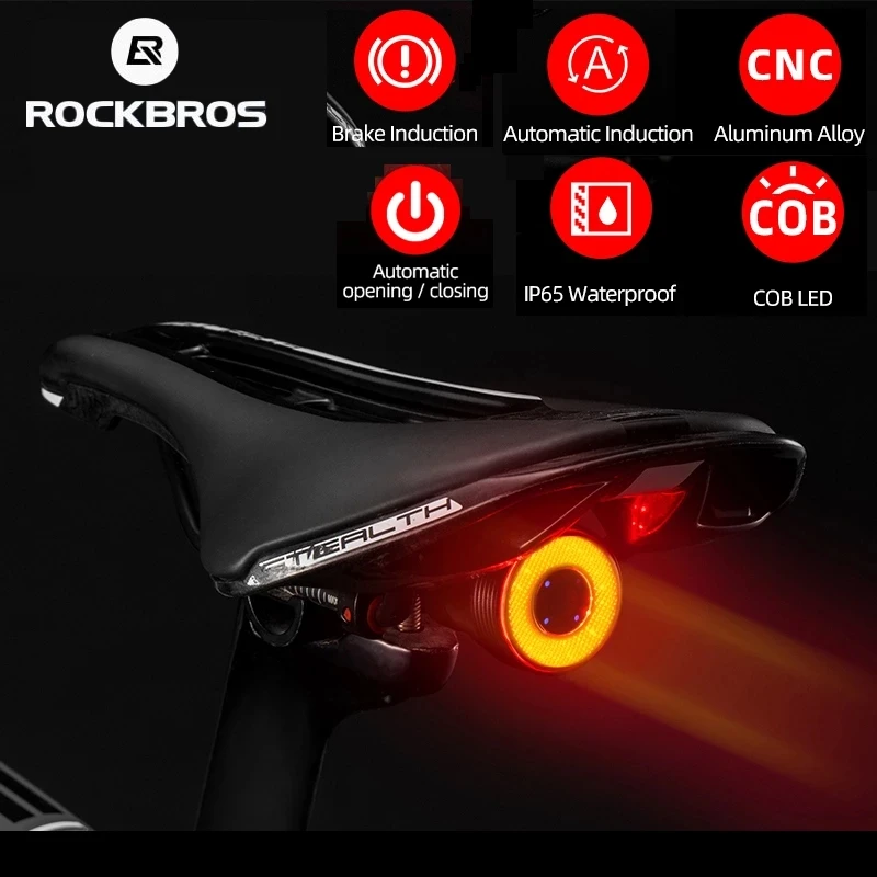 Feu arrière magnétique intelligent pour vélo ROCKBROS