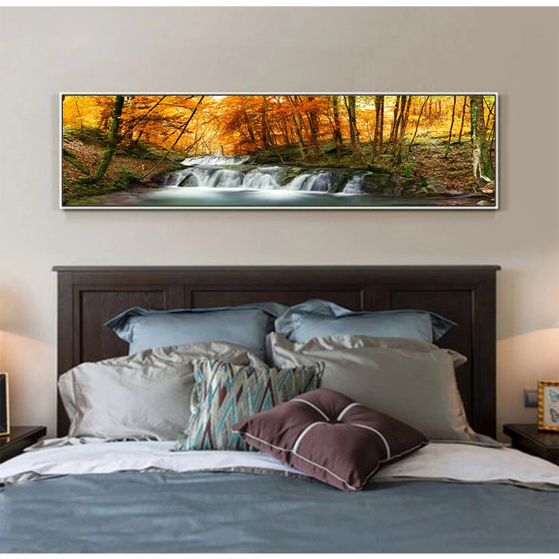 Yumeart Wall Art Картина длинные холст пейзаж печать на холсте осенний лес плакаты с
