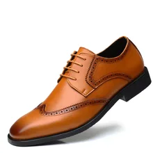 

Leather Men Shoes Business Dress Retro Gentleman Formal Carved Bullock Brogue Formal Shoes Men High Quality