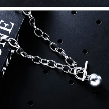 

Metal Ball necklace mens stainless steel fashion chain OT necklace pendant chains necklace jewelry on the neck male accessories