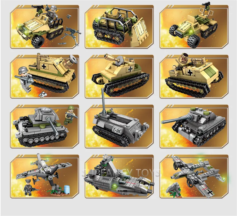 1061Pcs Military Tank Empires of Steel Technic Bricks Army LegoINGs Playmobil Building Blocks War Chariot Soldiers DIY Kids Toys