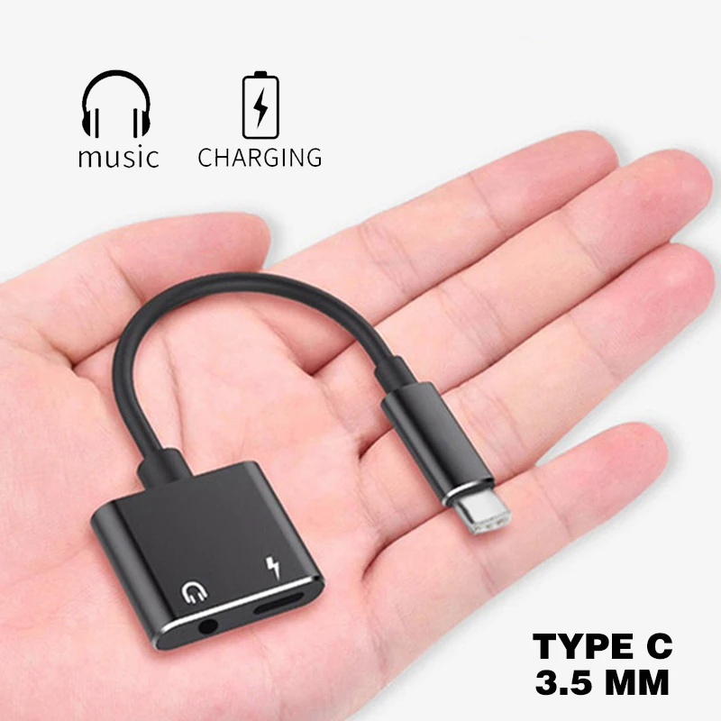 

Usb Type-C To 3.5mm Earphone Cable Adapter 2 In 1 Type C USB C Male To 3.5 Jack AUX Audio Female Jack for Xiaomi Huawei Samsung