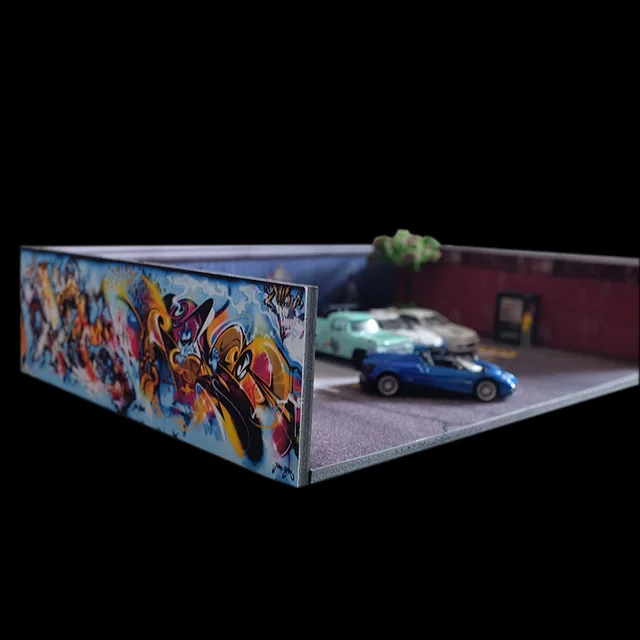Scene 1/64 Car Repair Library Garage Workshop Background Board for Car Model Parking Vehicle Toys Display Gifts Diy House 2